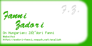 fanni zadori business card